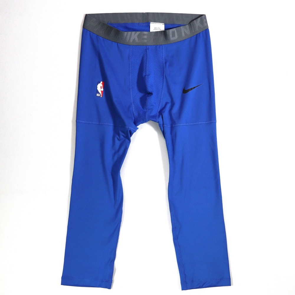 NBA Nike‎ Pro Compression Tights Mens Large Blue 3/4 Basketball Leggings NWT